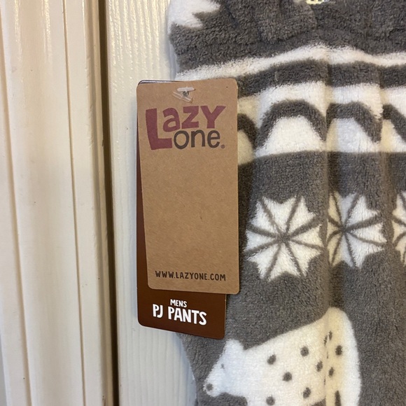 Lazy One Gray Nordic Bear Fleece Pajama Pants - Picture 6 of 8